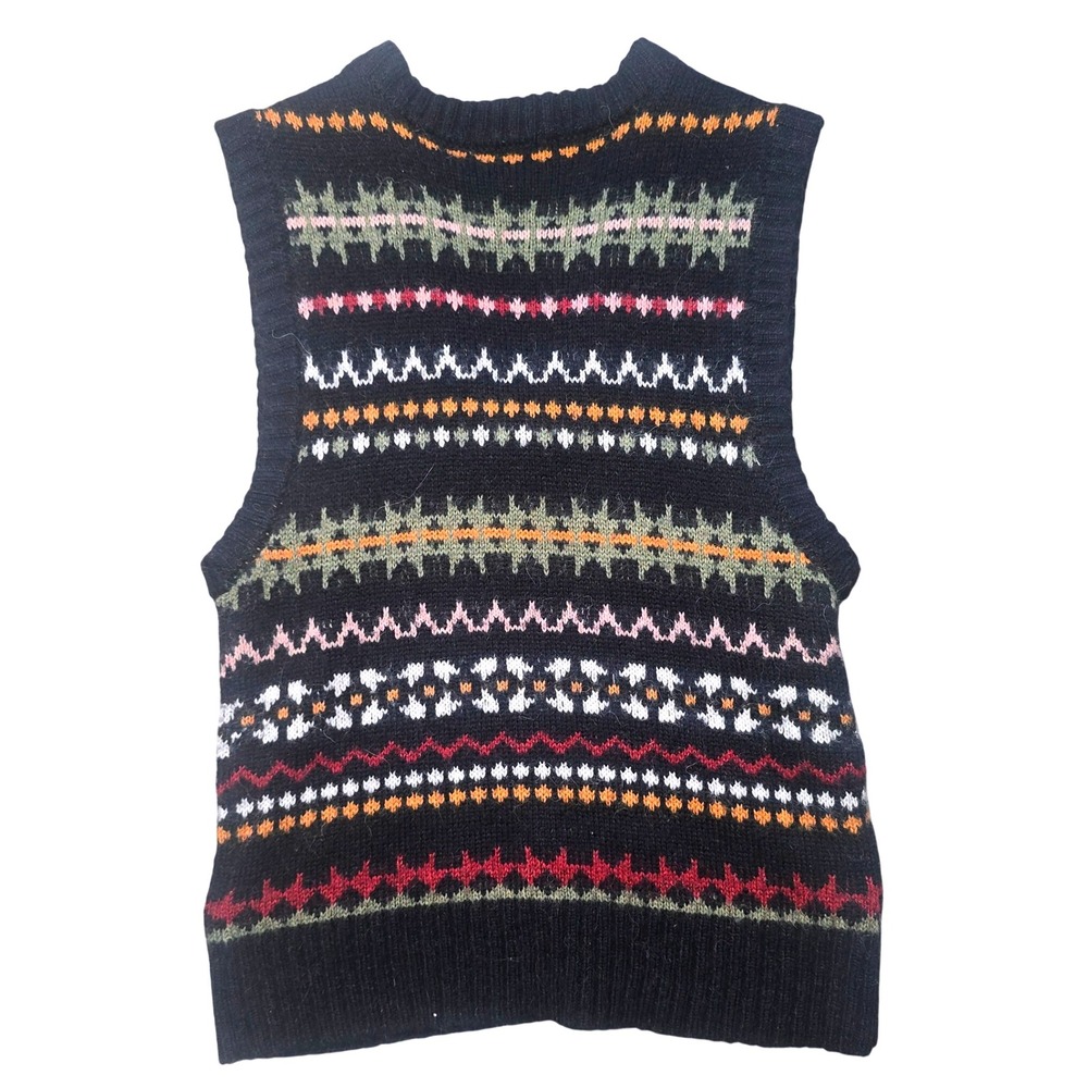 Scotch & Soda Fair Isle Knit Sweater Vest Multicolor Pattern XS Preppycore - Picture 2 of 6